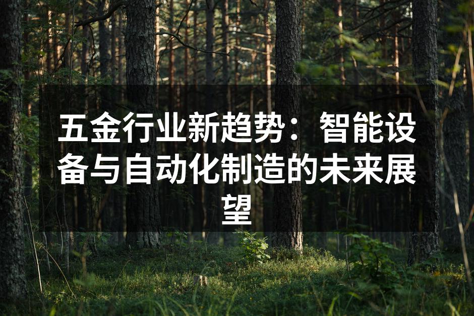 五金行业新趋势：智能设备与自动化制造的未来展望